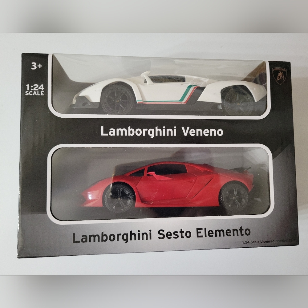 Braha Set of 2 Lamborghini Veneno & Sesto Elemento 1:24 Scale Toy Friction Cars